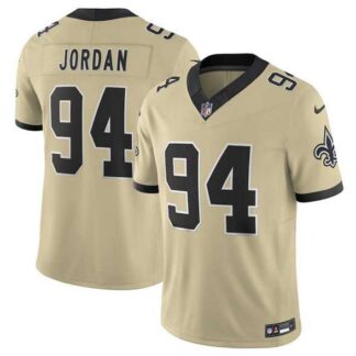 Men's New Orleans Saints #94 Cameron Jordan Gold 2025 F.U.S.E. Alternate Vapor Limited Stitched Jersey