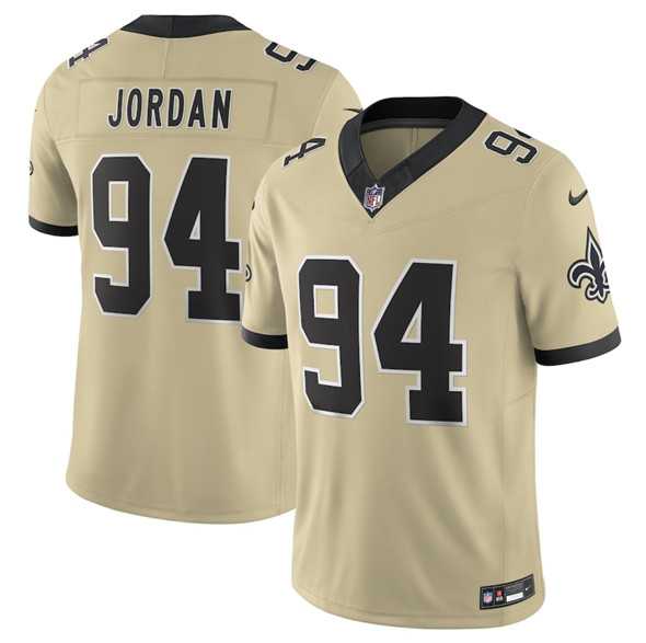 Men's New Orleans Saints #94 Cameron Jordan Gold 2025 F.U.S.E. Alternate Vapor Limited Stitched Jersey