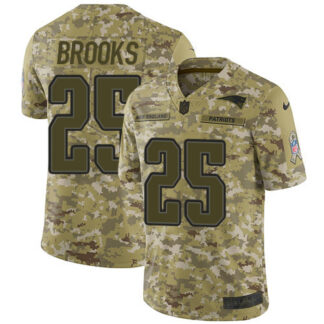 Nike New England Patriots #25 Terrence Brooks Camo Men’s Stitched NFL Limited 2018 Salute To Service Jersey
