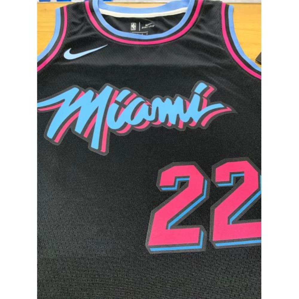 Men's Miami Heat Jimmy Butler #22 Black 19-20 Swingman Jersey - City Edition - Image 2