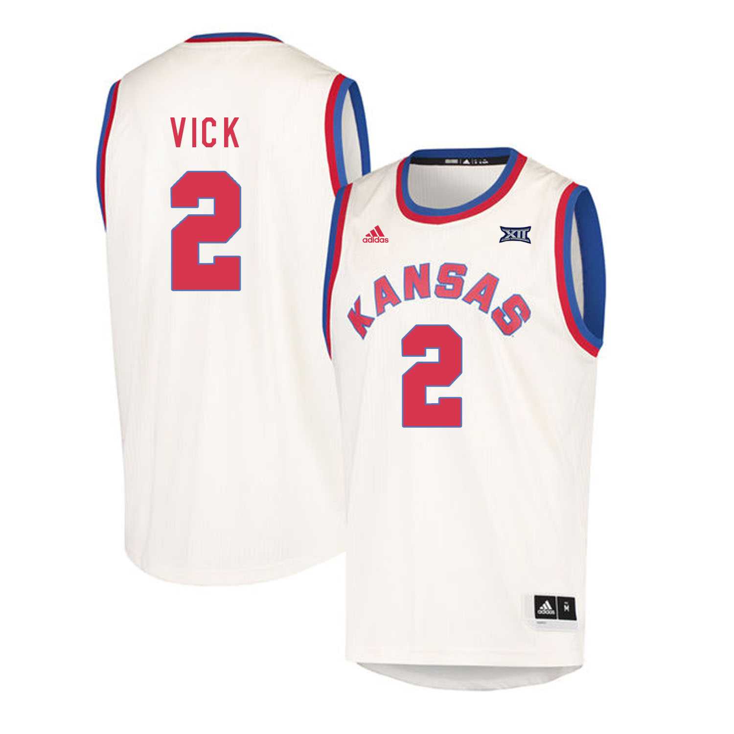 Kansas Jayhawks 2 Lagerald Vick Cream Throwback College Basketball Jersey Dzhi