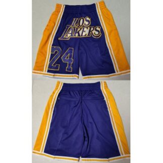 Men's Los Angeles Lakers Purple Gold Shorts (Run Small) TUAQ