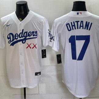 Men's Los Angeles Dodgers x KAWS #17 Shohei Ohtani White Vapor Premier Limited Stitched Baseball Jersey