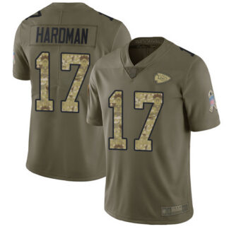 Nike Kansas City Chiefs #17 Mecole Hardman Olive/Camo Men’s Stitched NFL Limited 2017 Salute To Service Jersey