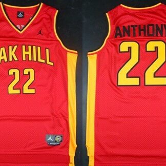 Oak Hill Academy #22 Carmelo Anthony Red Swingman Jersey