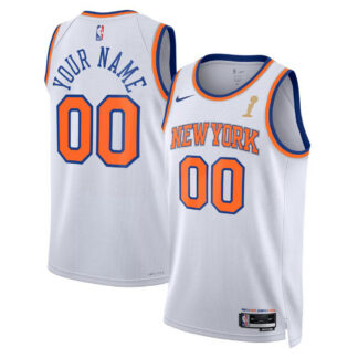 New York Knicks Nike White 2026 Champions Swingman Custom Jersey - Association Edition