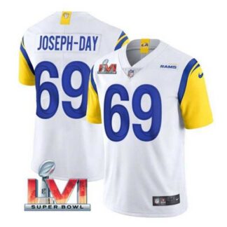 Nike Rams Men & Women & Youth 69 Sebastian Joseph Day White 2022 Super Bowl LVI Vapor Limited Jersey