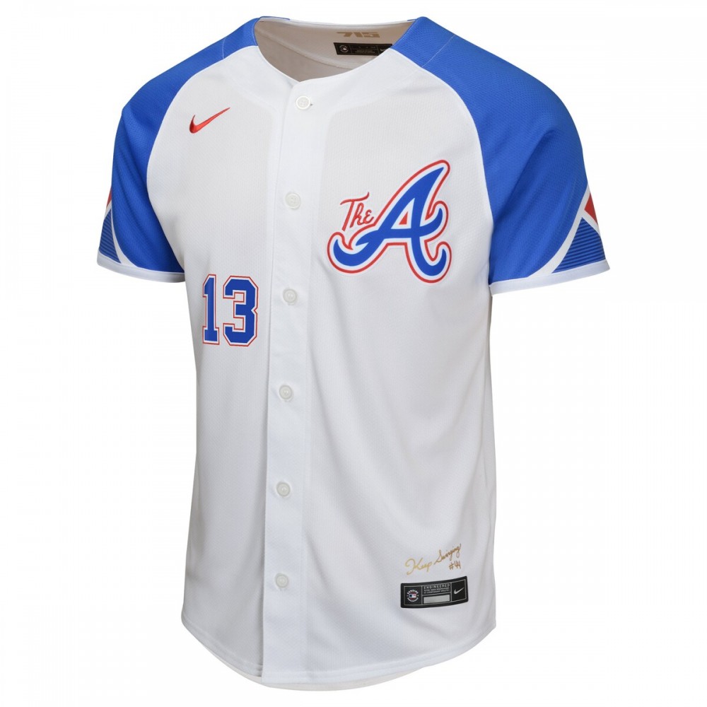 Ronald Acuña Jr. Atlanta Braves Nike Youth City Connect Limited Player Jersey - White - Image 2