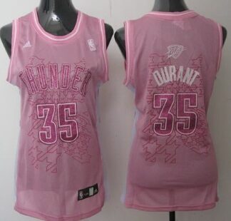 Oklahoma City Thunder #35 Kevin Durant Pink Womens Jersey