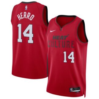 Unisex Miami Heat #14 Tyler Herro Red 2024/25 Swingman City Edition Player Jersey