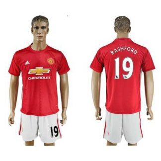 Manchester United #19 Rashford Red Home Soccer Club Jersey