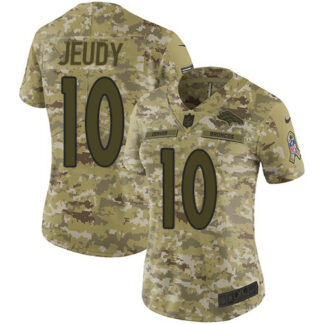 Nike Denver Broncos #10 Jerry Jeudy Camo Women’s Stitched NFL Limited 2018 Salute To Service Jersey