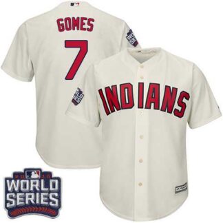 Cleveland Indians #7 Yan Gomes Cream 2016 World Series New Cool Base Stitched Jersey DingZhi