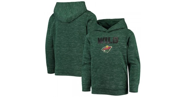 MEN Green Minnesota Wild Logo Scuba Pullover Hoodie - Image 2