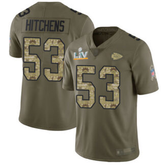 Nike Kansas City Chiefs #53 Anthony Hitchens Olive/Camo Men’s Super Bowl LV Bound Stitched NFL Limited 2017 Salute...