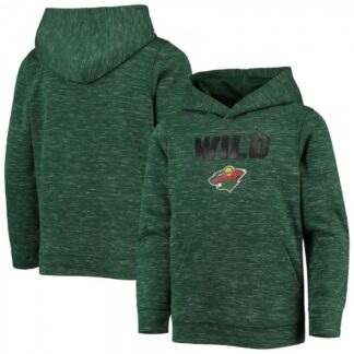 MEN Green Minnesota Wild Logo Scuba Pullover Hoodie