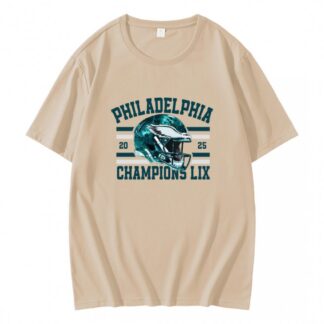 Glitter Philadelphia 2025 Champions LIX Football Helmet T-Shirt