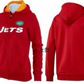 Womens New York Jets Team Logo 2015 Full Zip Hoodie-20