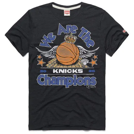 Men's New York Knicks x Queen Homage Charcoal 2026 NBA Finals Champions Tri-Blend T-Shirt