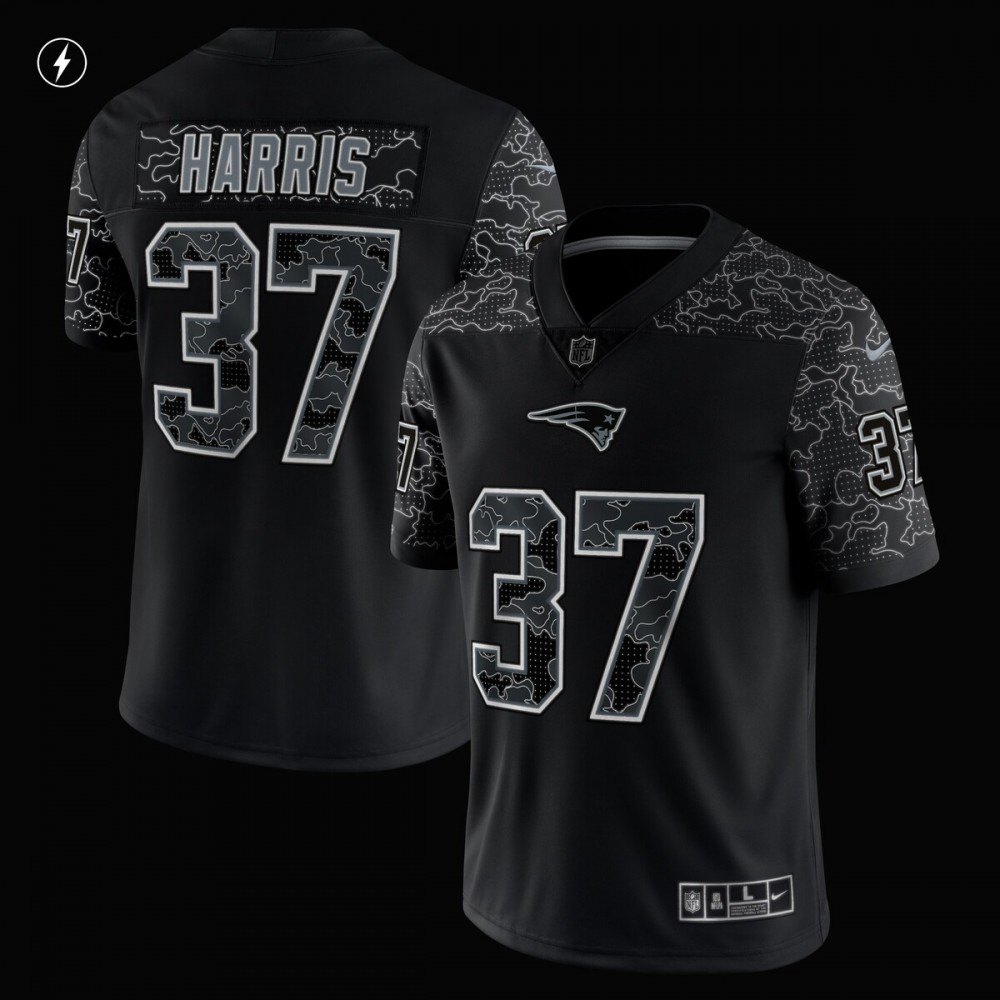 Damien Harris New England Patriots Nike RFLCTV Limited Jersey - Black - Image 2
