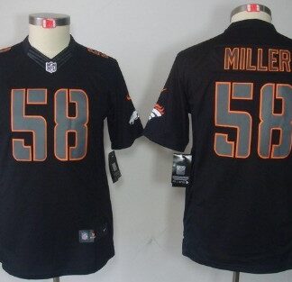 Nike Denver Broncos #58 Von Miller Black Impact Limited Kids Jersey