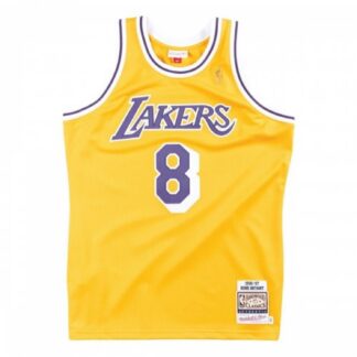 Men's Los Angeles Lakers Kobe Bryant #8 Throwback Yellow 1996-97 Hardwood Classics Jersey