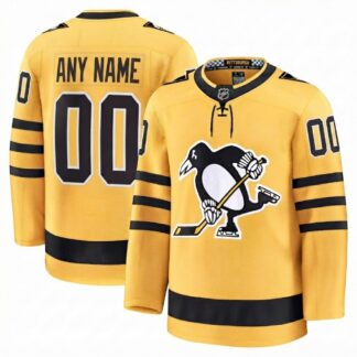 Men's Pittsburgh Penguins Gold Alternate Premium Custom Jersey