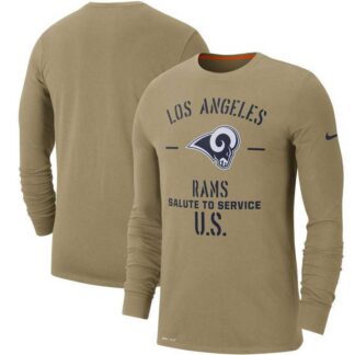 Men's Los Angeles Rams Nike Tan 2019 Salute to Service Sideline Performance Long Sleeve Shirt