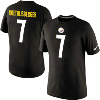 Men Nike Pittsburgh Steelers 7 Ben Roethlisberger Pride Name x26 Number T-Shirt Black