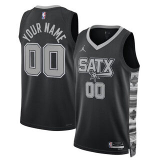 Youth San Antonio Spurs Black 2022/23 Swingman Statement Edition Custom Jersey