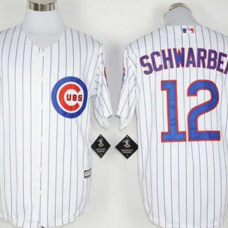 Chicago Cubs #12 Kyle Schwarber White New Cool Base Stitched MLB Jersey
