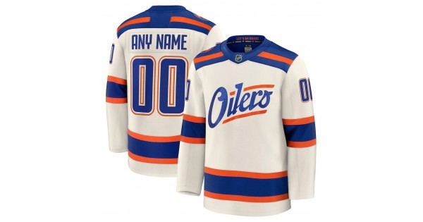 Edmonton Oilers Alternate Cream Premium Custom Jersey - Image 2