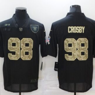 Men's Las Vegas Raiders #98 Maxx Crosby Black Camo 2020 Salute To Service Stitched NFL Nike Limited Jersey