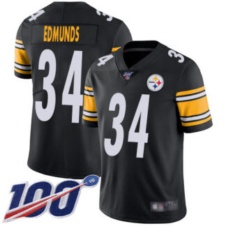 Nike Pittsburgh Steelers #34 Terrell Edmunds Black Team Color Men’s Stitched NFL 100th Season Vapor Limited Jersey