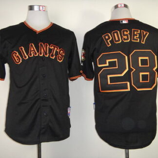 San Fransico Giants #28 Buster Posey Black Jersey