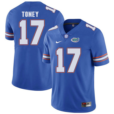 game‑ Florida Gators Royal Blue #17 Kadarius Toney Football Player Performance Jersey ‑wear