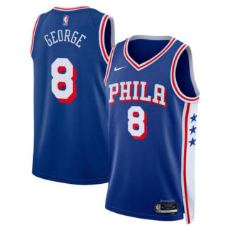 Youth Philadelphia 76ers #8 Paul George Blue Swingman Icon Edition Jersey