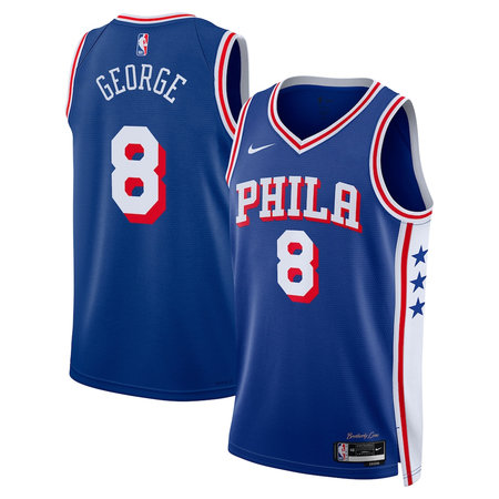 Youth Philadelphia 76ers #8 Paul George Blue Swingman Icon Edition Jersey