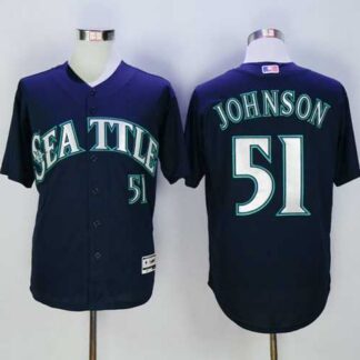 Seattle Mariners #51 Randy Johnson Navy Blue New Cool Base Stitched Baseball Jersey