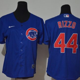 Women's Chicago Cubs #44 Anthony Rizzo Blue Stitched MLB Cool Base Nike Jersey