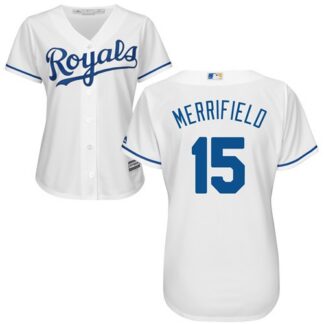 Kansas City Royals #15 Whit Merrifield White Home Women’s Stitched MLB Jersey