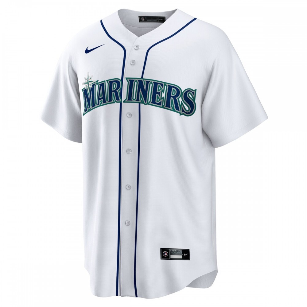 Seattle Mariners Nike Home Blank Replica Jersey - White - Image 2