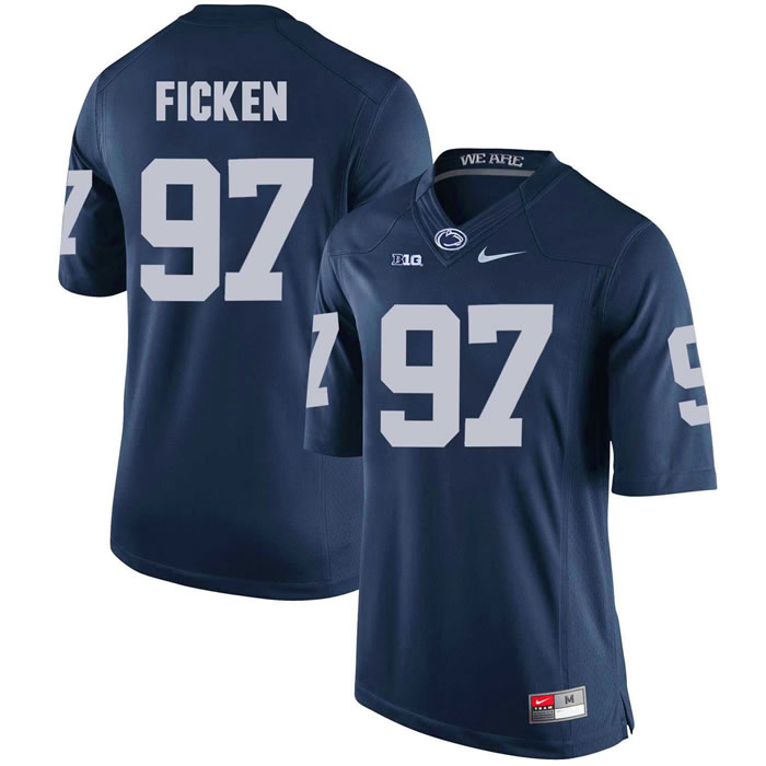 Penn State Nittany Lions #97 Sam Ficken Navy College Football Jersey DingZhi