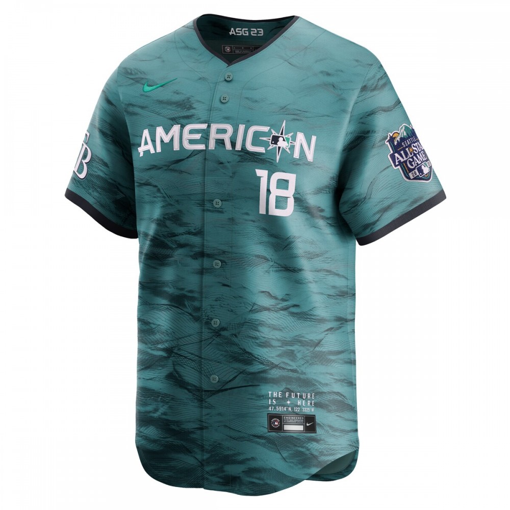 Shane McClanahan American League Nike 2023 MLB All-Star Game Limited Player Jersey - Teal - Image 2