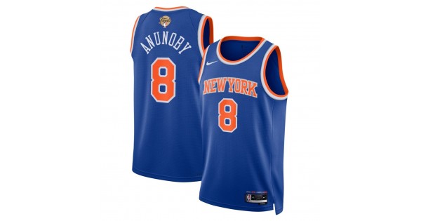 OG Anunoby New York Knicks Nike Blue 2026 NBA Finals Patch Swingman Jersey - Icon Edition - Image 2