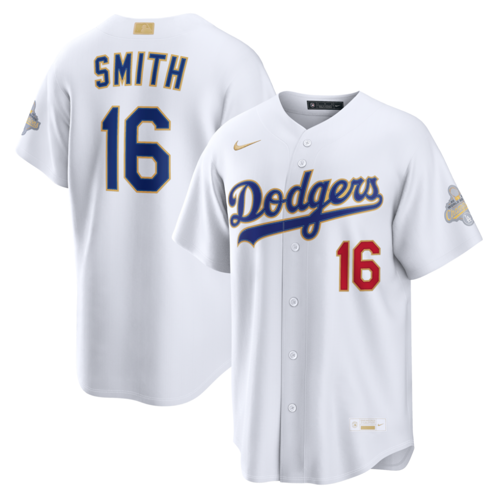 Will Smith Los Angeles Dodgers Nike 2026 Gold Collection Stadium Jersey - White