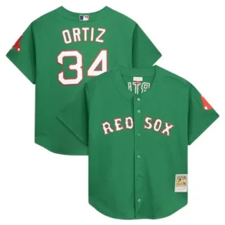 Youth Boston Red Sox #34 David Ortiz Kelly Green Cooperstown Collection Jersey