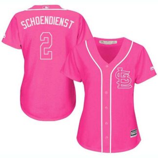 Glued Women's St. Louis Cardinals #2 Red Schoendienst Pink New Cool Base Jersey WEM