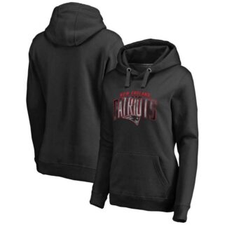 Women New England Patriots NFL Pro Line by Fanatics Branded Plus Size Arch Smoke Pullover Hoodie