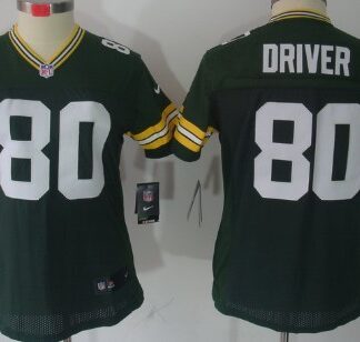 Nike Green Bay Packers #80 Donald Driver Green Limited Womens Jersey